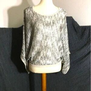 Karen Kane NWT Dolman Sleeve Gray Brushed Metal Sequin Sweater Top Size M